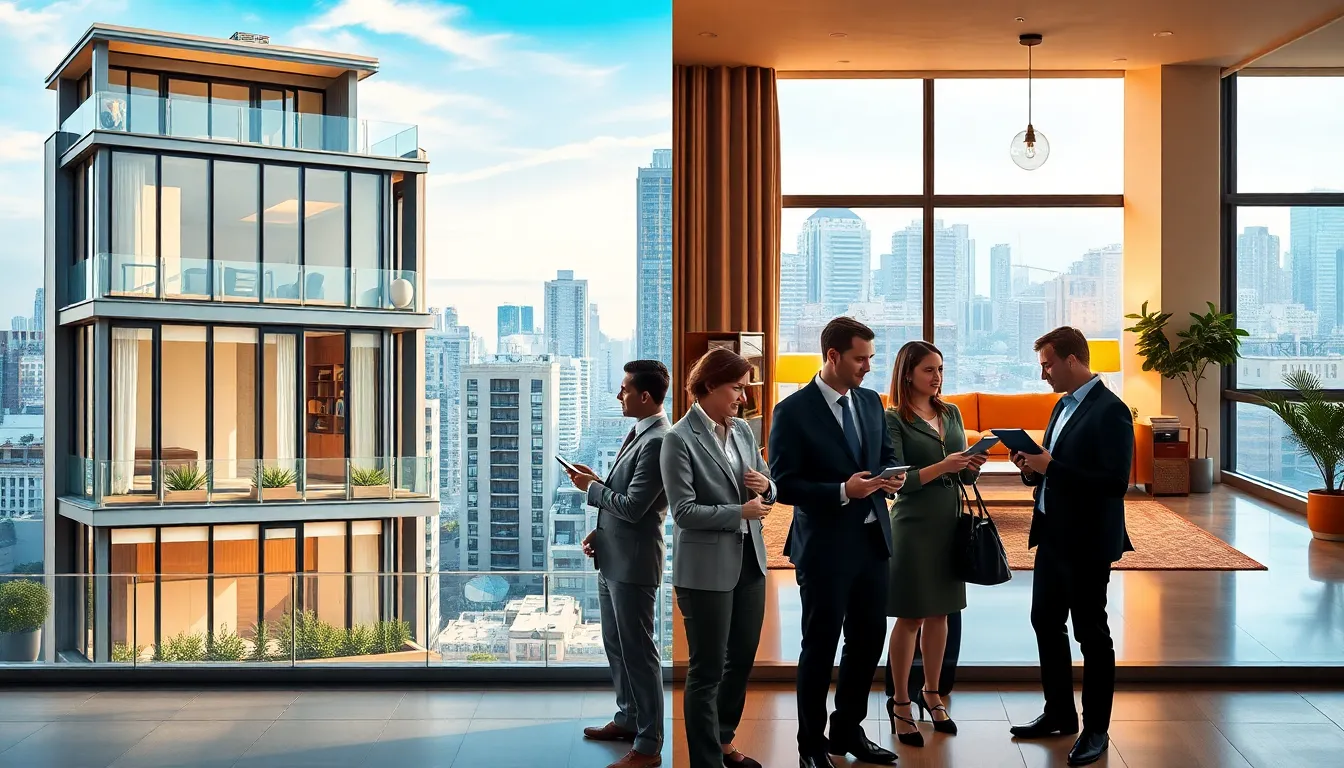 split image of a condo for sale and a rental apartment.